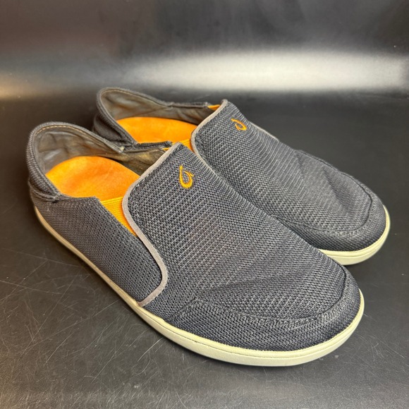 Olukai Nohea Mesh Mens Slip On Shoes Loafers Casual Comfort Gray Orange Size 8.5 - Picture 1 of 7